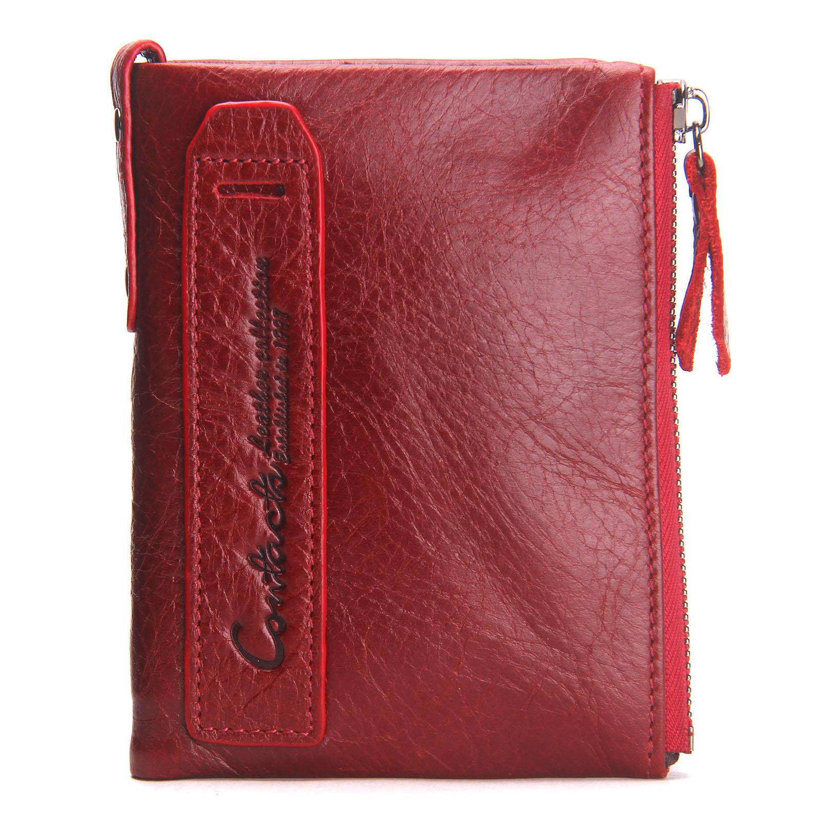 Женский кошелек из натуральной кожи с держателем для удостоверения личности и двойной молнией, небольшой женский кошелек для монет красный 
Женский кошелек из натуральной кожи с держателем для удостоверения личности и двойной молнией, небольшой женский кошелек для монет красный