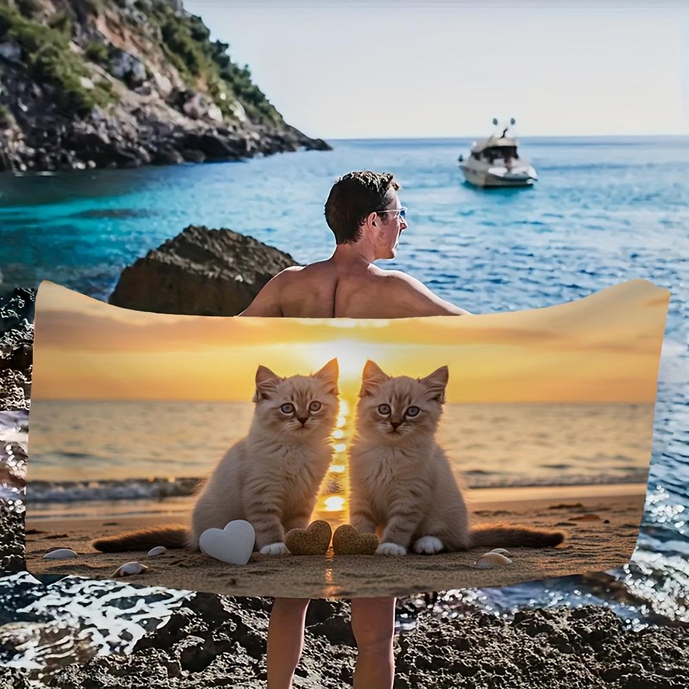 Cute Kitten Heart Sunset Pattern Microfiber Beach Towel Super Soft Quick Dry High Absorbent Towel for Pool Swim Travel Summer Us W30*H60(CM)
Cute Kitten Heart Sunset Pattern Microfiber Beach Towel Super Soft Quick Dry High Absorbent Towel for Pool Swim Travel Summer Us W30*H60(CM)