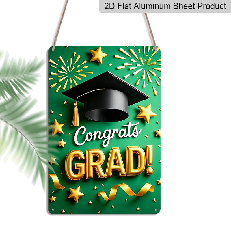 2D Flat 1pc Congrats GRAD! Aluminium Metal Wall Decor Sign - 8 x12 Green & Gold Graduation Decor, Grad Cap & Fireworks Wall Art, Perfect for 20*30cm
2D Flat 1pc Congrats GRAD! Aluminium Metal Wall Decor Sign - 8 x12 Green & Gold Graduation Decor, Grad Cap & Fireworks Wall Art, Perfect for 20*30cm