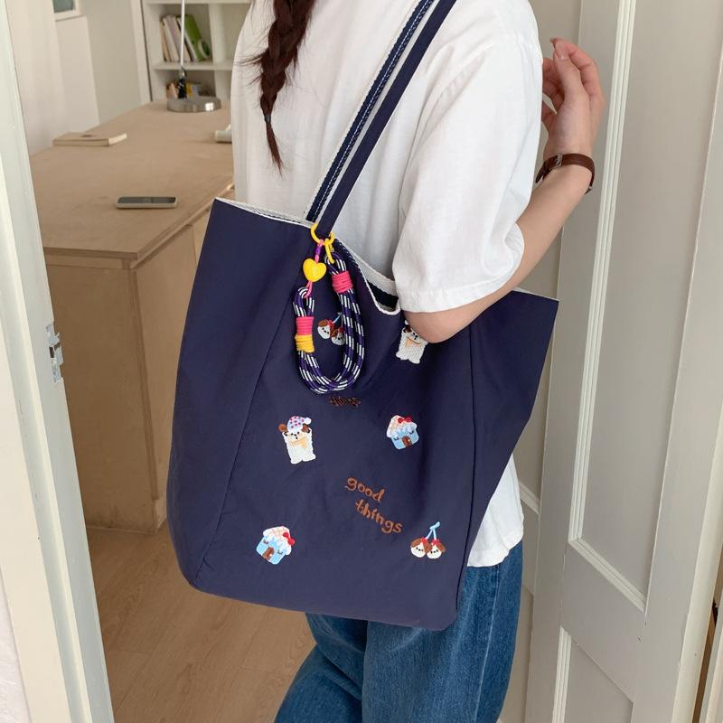 Cute Cherry Puppy Embroidered Tote Bag Large Capacity Casual Shoulder Handbag for Women
Cute Cherry Puppy Embroidered Tote Bag Large Capacity Casual Shoulder Handbag for Women