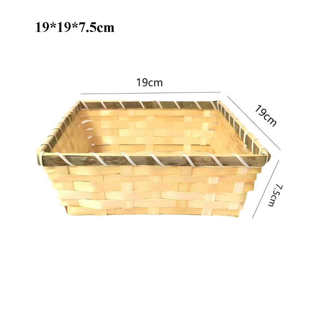 Natural Color Woven Wicker Bread Basket Simple Square Bamboo Basket Home Shop Display 19*19*7.5cm
Natural Color Woven Wicker Bread Basket Simple Square Bamboo Basket Home Shop Display 19*19*7.5cm