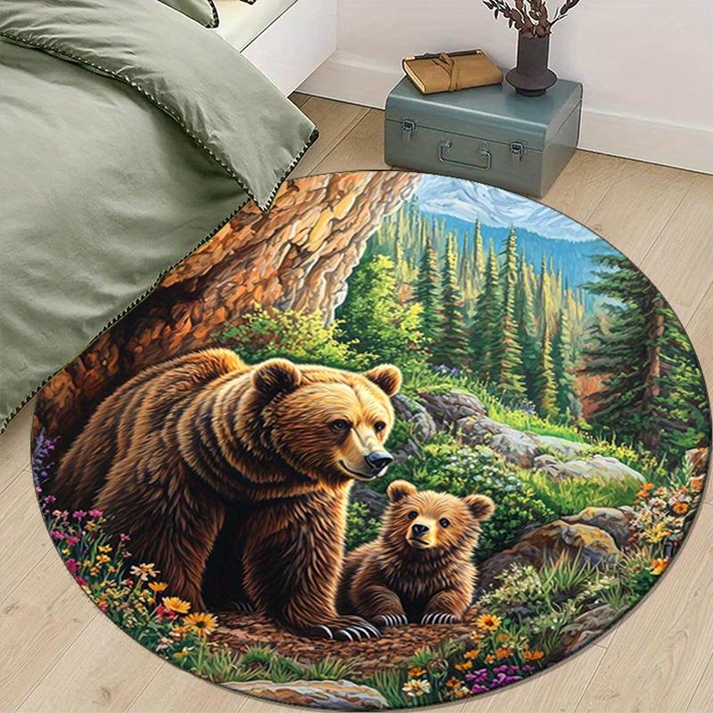 Round Polyester Area Rug with Big Bear and Little Bear Print - Non-Slip, Soft Crystal Velvet Carpet Mat for Living Room, Bedroom, Home Decor 80cm
Round Polyester Area Rug with Big Bear and Little Bear Print - Non-Slip, Soft Crystal Velvet Carpet Mat for Living Room, Bedroom, Home Decor 80cm
