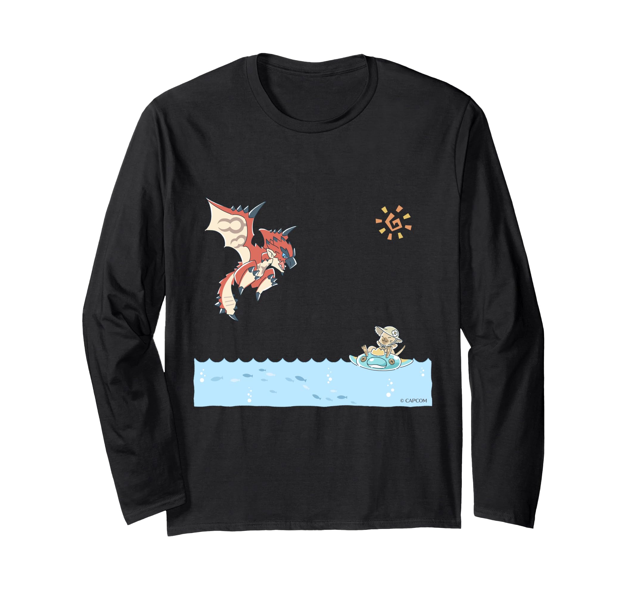 Monster Hunter: Rathalos and Airou Bathing in the Sea Long Sleeve T-Shirt
Monster Hunter: Rathalos and Airou Bathing in the Sea Long Sleeve T-Shirt