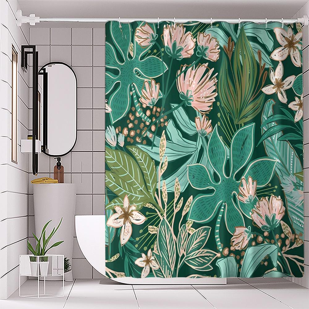 Tropical Jungle Leaves Shower Curtain - Water-Resistant, Easy to Clean, Adds a Lush and Exotic Touch to Your Bathroom Decor W90XH180cm
Tropical Jungle Leaves Shower Curtain - Water-Resistant, Easy to Clean, Adds a Lush and Exotic Touch to Your Bathroom Decor W90XH180cm