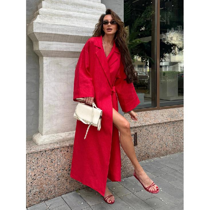 Летнее Новое Женское Стильное Красное Льняное Платье Макси с Запахом Лацкан Рукав Кимоно Пояс Длинный Халат Элегантное Шикарное Платье L красный
Летнее Новое Женское Стильное Красное Льняное Платье Макси с Запахом Лацкан Рукав Кимоно Пояс Длинный Халат Элегантное Шикарное Платье L красный