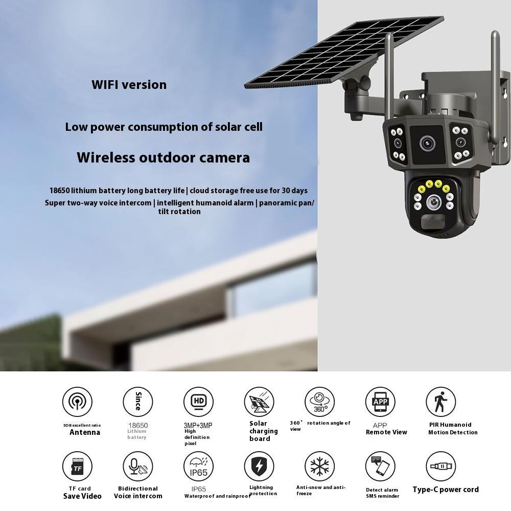 Q38 WiFi Version Outdoor HD Night Vision Security Camera Two-Way Audio Multi-Screen Solar Camera A
Q38 WiFi Version Outdoor HD Night Vision Security Camera Two-Way Audio Multi-Screen Solar Camera A