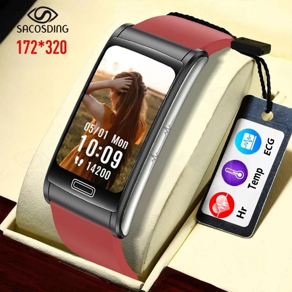 SACOSDING Hygieia-02s Кислород в крови ЭКГ Смарт-часы PPG IP68 Водонепроницаемые часы ЭКГ + PTT Артериальное давление Сердечный ритм Здоровье Смарт-браслет