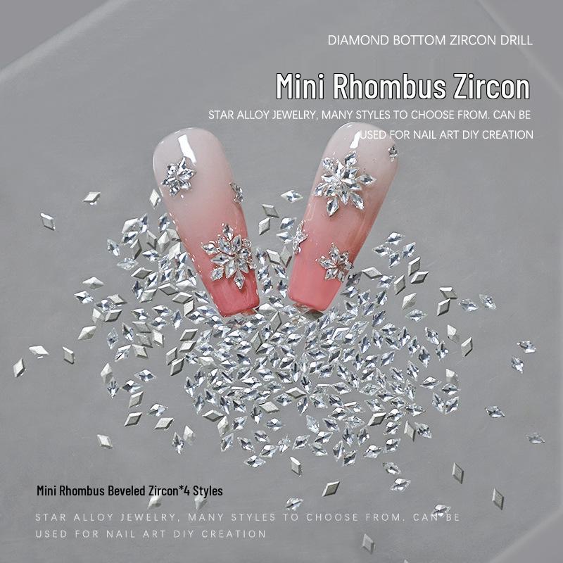 Rhombus Nail Art Accessories: 50pcs Mini 5A Zircon Snowflake and Irregular Flatback Rhinestones
Rhombus Nail Art Accessories: 50pcs Mini 5A Zircon Snowflake and Irregular Flatback Rhinestones