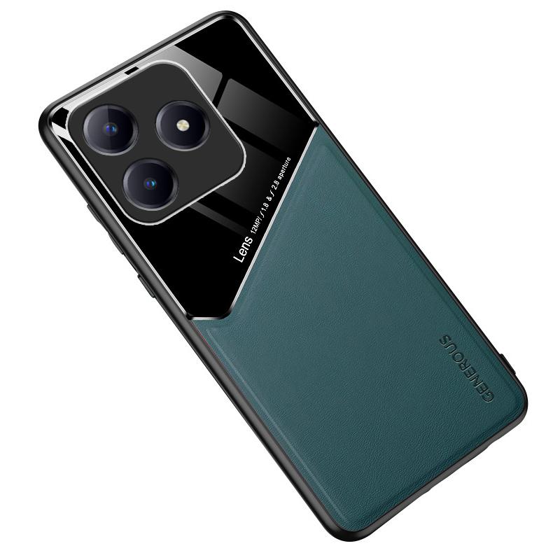 For Realme C63 4G Case Leather Coated PC+TPU Phone Cover Built-In Magnetic Holder Metal Sheet Green
For Realme C63 4G Case Leather Coated PC+TPU Phone Cover Built-In Magnetic Holder Metal Sheet Green