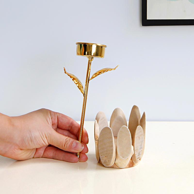 1 шт. с цветочным канделябром для вечеринки, золотистый элегантный металлический подсвечник для домашнего декора, подставка для подсвечника, деревянная основа 
1 шт. с цветочным канделябром для вечеринки, золотистый элегантный металлический подсвечник для домашнего декора, подставка для подсвечника, деревянная основа