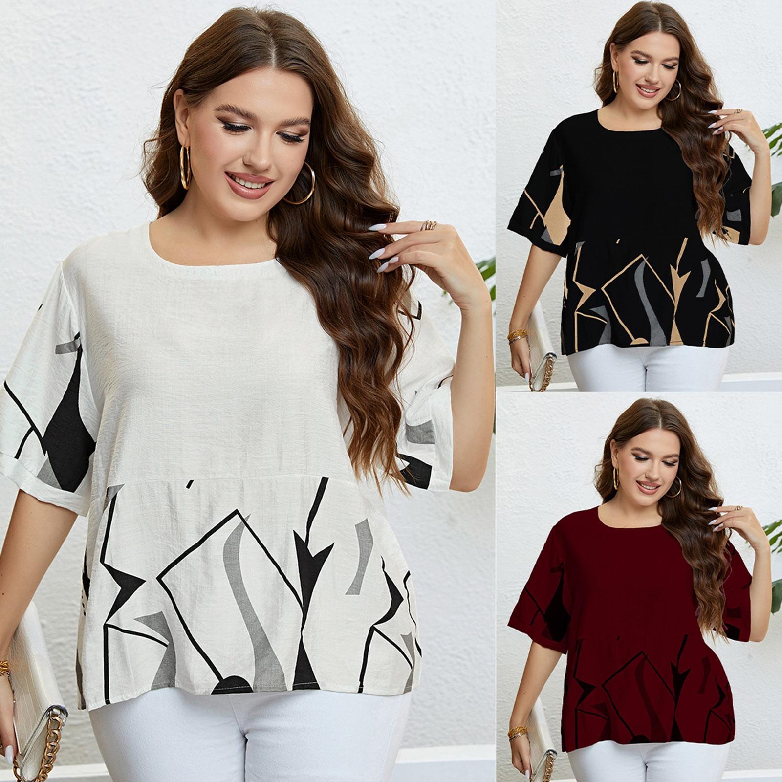 (Qunide) Women s Fashion Casual Summer Round Neck Fresh Plus Size Pieces Loose Breathable Short Sleeve Tops
(Qunide) Women s Fashion Casual Summer Round Neck Fresh Plus Size Pieces Loose Breathable Short Sleeve Tops