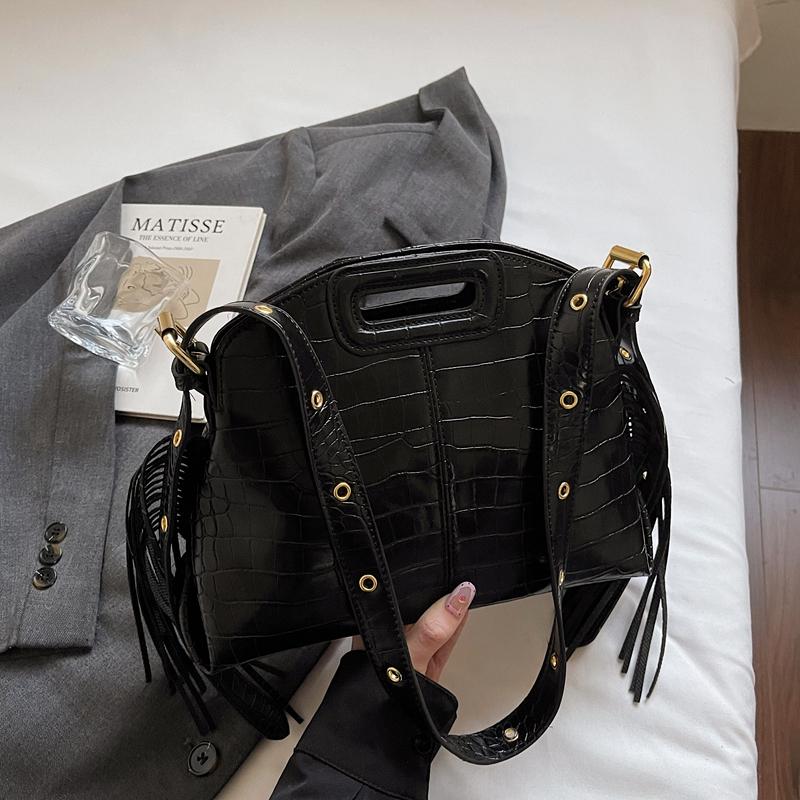 Fashion Commute Handbag Black Crocodile Leather Shoulder Bag Lady Designer Evening Clutch Bag Solid Color Pu Leather Sac A Main 30cm))
Fashion Commute Handbag Black Crocodile Leather Shoulder Bag Lady Designer Evening Clutch Bag Solid Color Pu Leather Sac A Main 30cm))