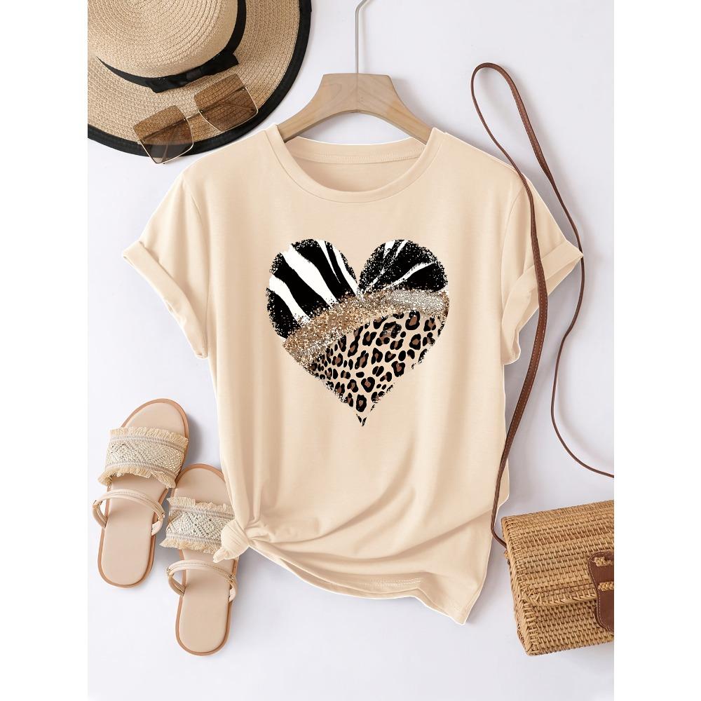 Women s Casual Short Sleeve Leopard Print Zebra Stripe Heart Design Glitter Accent Casual Top Short Sleeve Clothing 3XL
Women s Casual Short Sleeve Leopard Print Zebra Stripe Heart Design Glitter Accent Casual Top Short Sleeve Clothing 3XL