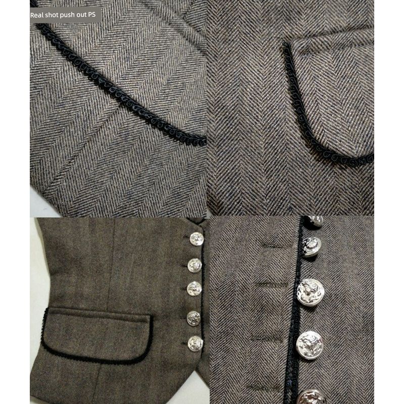 Ретро Европа и Америка Придворный стиль Приталенный Короткий Жилет с Завязками Khaki M
Ретро Европа и Америка Придворный стиль Приталенный Короткий Жилет с Завязками Khaki M