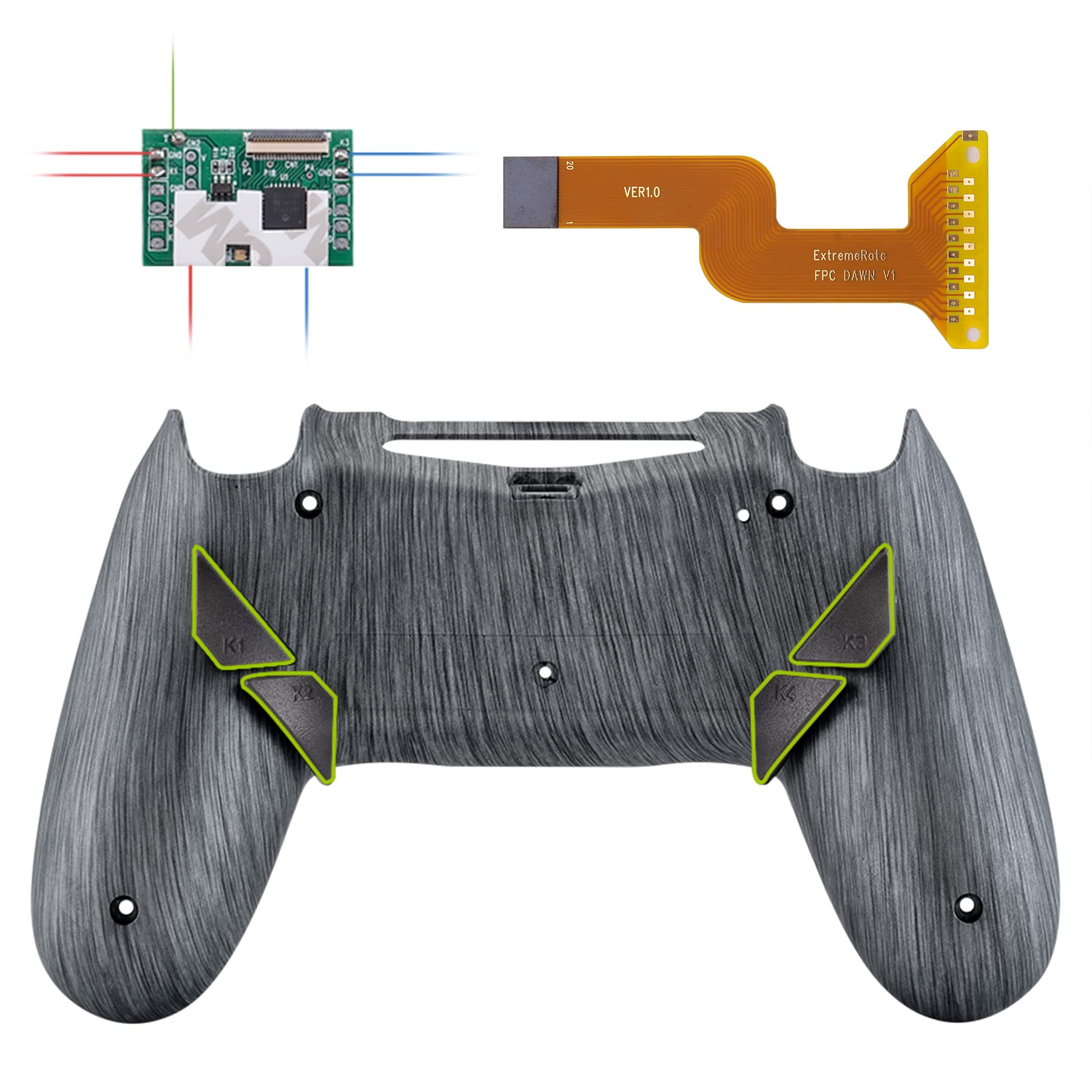 Dawn programmable remap kit for eXtremeRate ps4 controller instead of the controller includes an upgrade board and a redesigned back case and 4 back
Dawn programmable remap kit for eXtremeRate ps4 controller instead of the controller includes an upgrade board and a redesigned back case and 4 back