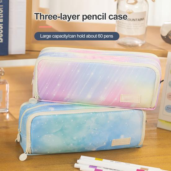 Yousheng Gradient Color Pen Bag Three-layers Large Capacity Portable Zipper Girls Students Pencil Stationery Pouch Case School Supplies
Yousheng Gradient Color Pen Bag Three-layers Large Capacity Portable Zipper Girls Students Pencil Stationery Pouch Case School Supplies