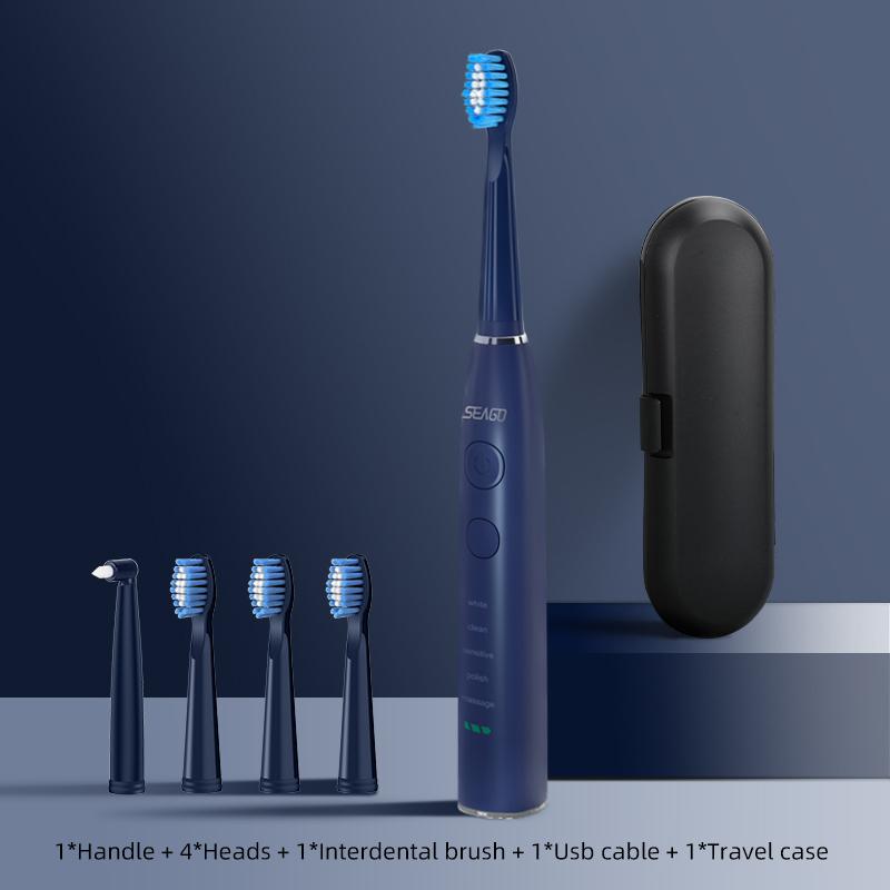 Electric Toothbrush USB Rechargeable Adult 360 Days Long Battery Life IPX7 4 Replacement Heads Travel Box SG-575
Electric Toothbrush USB Rechargeable Adult 360 Days Long Battery Life IPX7 4 Replacement Heads Travel Box SG-575