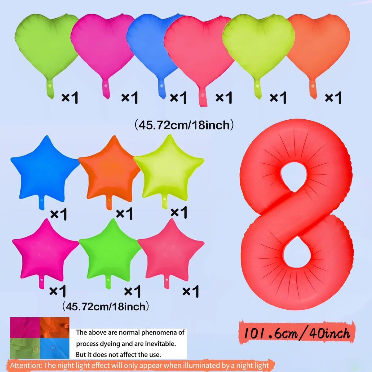Neon red balloons 0-9 fluorescent numbers and heart-shaped star balloons used for birthday party luminous decoration Other
Neon red balloons 0-9 fluorescent numbers and heart-shaped star balloons used for birthday party luminous decoration Other