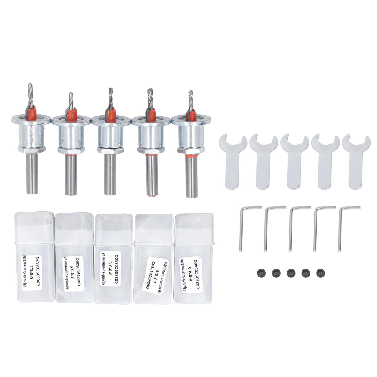 5Pcs Countersink Drill Bit Set Power Drill Bit Adjustable Countersink Bit Replacement Combo with Case for Wood Metal Power Tool
5Pcs Countersink Drill Bit Set Power Drill Bit Adjustable Countersink Bit Replacement Combo with Case for Wood Metal Power Tool