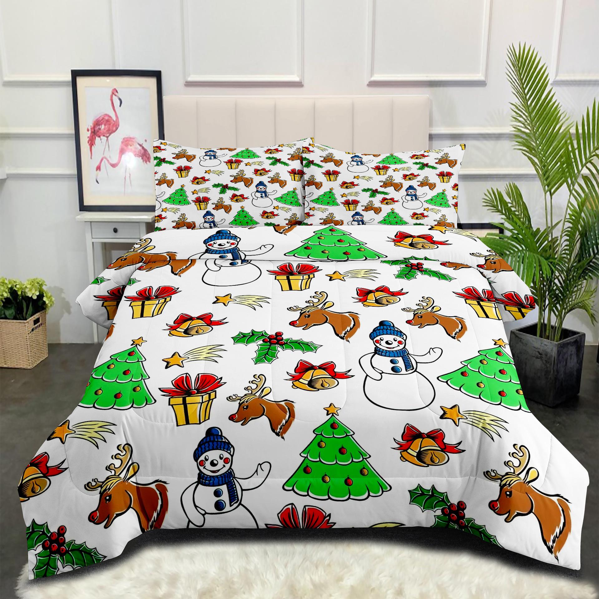 Feather Silk Cotton Quilt Fat Quilt Core Christmas Casual Quilt Snowman Gift Bedding Quilt Cover Three-piece Set 140*200cm
Feather Silk Cotton Quilt Fat Quilt Core Christmas Casual Quilt Snowman Gift Bedding Quilt Cover Three-piece Set 140*200cm