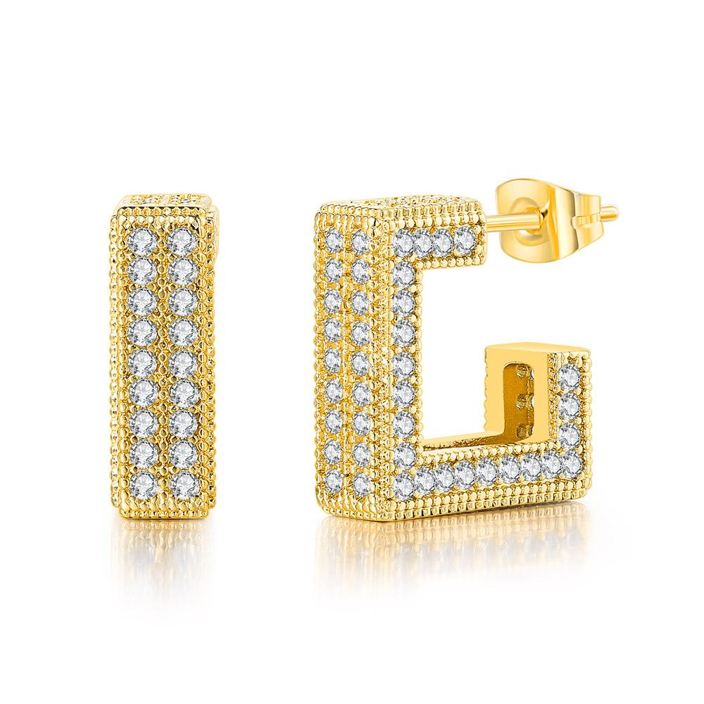 Iced Out Zircon Hoop Earrings for Women Men Luxury Gold Color Earrings Hiphop Female Fashion Hippie Jewelry Accessories OHE116
Iced Out Zircon Hoop Earrings for Women Men Luxury Gold Color Earrings Hiphop Female Fashion Hippie Jewelry Accessories OHE116