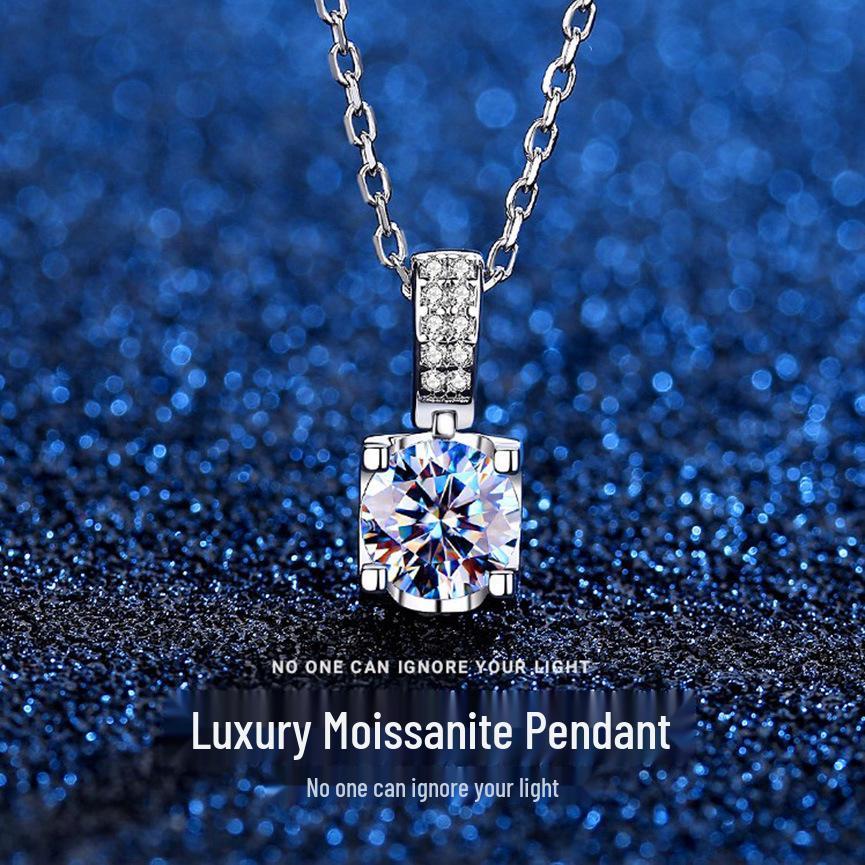 Moissanite Diamond Cow Head Pendant Necklace: 1 Carat Micro-Pave Silver-Plated Chain - Perfect for Weddings and Gifts.
Moissanite Diamond Cow Head Pendant Necklace: 1 Carat Micro-Pave Silver-Plated Chain - Perfect for Weddings and Gifts.