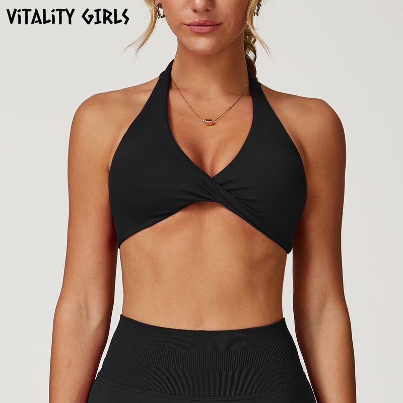 Vitality Girls Fashion Halterneck Yoga Intimates Twist Push up Sexy Beauty Back Wait Lifting Workout Clothes Bra Black L
Vitality Girls Fashion Halterneck Yoga Intimates Twist Push up Sexy Beauty Back Wait Lifting Workout Clothes Bra Black L