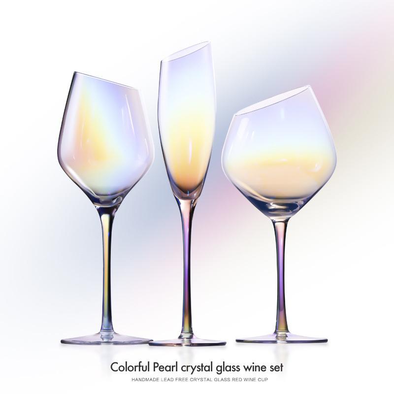 2 Pcs Color Pearl Crystal Wine Glass Wedding Party Glassware Drink Cup Plating Rainbow Oblique Bordeaux Goblet Champagne Flutes 180-550ml
2 Pcs Color Pearl Crystal Wine Glass Wedding Party Glassware Drink Cup Plating Rainbow Oblique Bordeaux Goblet Champagne Flutes 180-550ml