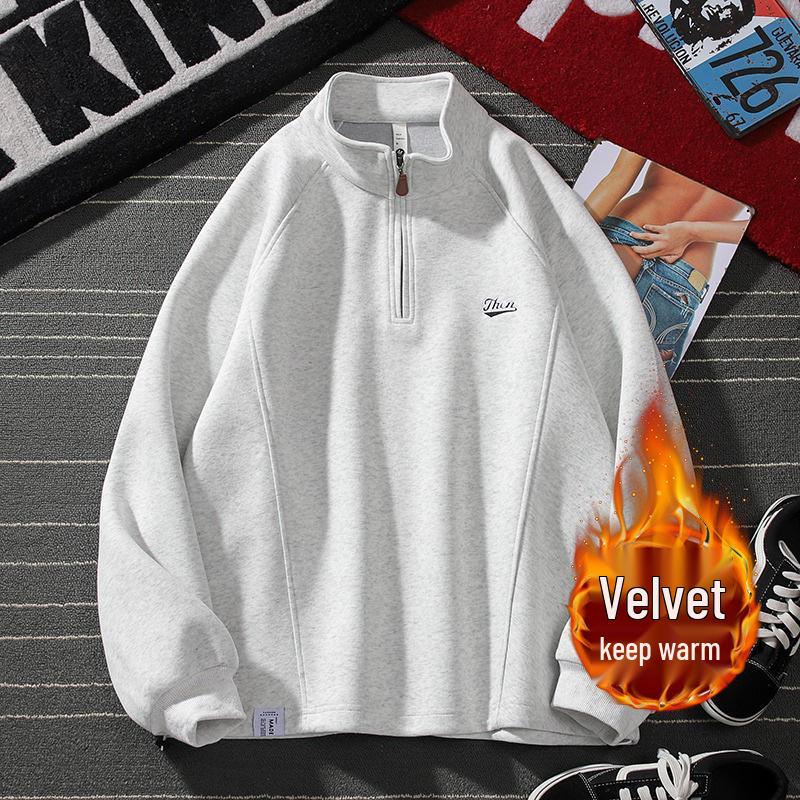 Men s Heavyweight Stand-Collar Fleece-Lined Half-Zip Sweatshirt, Long-Sleeve Base Layer for Autumn/Winter 2XL
Men s Heavyweight Stand-Collar Fleece-Lined Half-Zip Sweatshirt, Long-Sleeve Base Layer for Autumn/Winter 2XL