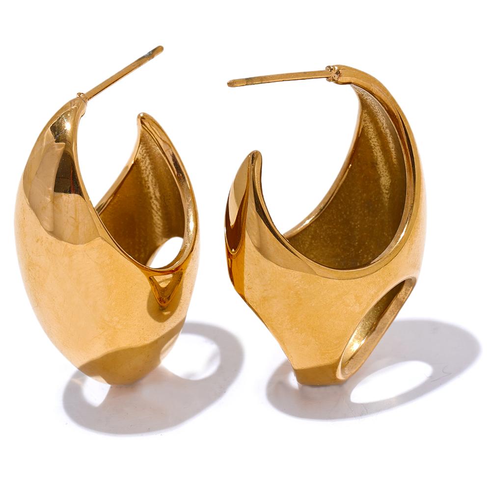 Yhpup Fashion Glossy Smooth Stainless Steel Geometric Hollow Huggie Earrings Gold Silver Color Waterproof Minimalist Jewelry
Yhpup Fashion Glossy Smooth Stainless Steel Geometric Hollow Huggie Earrings Gold Silver Color Waterproof Minimalist Jewelry