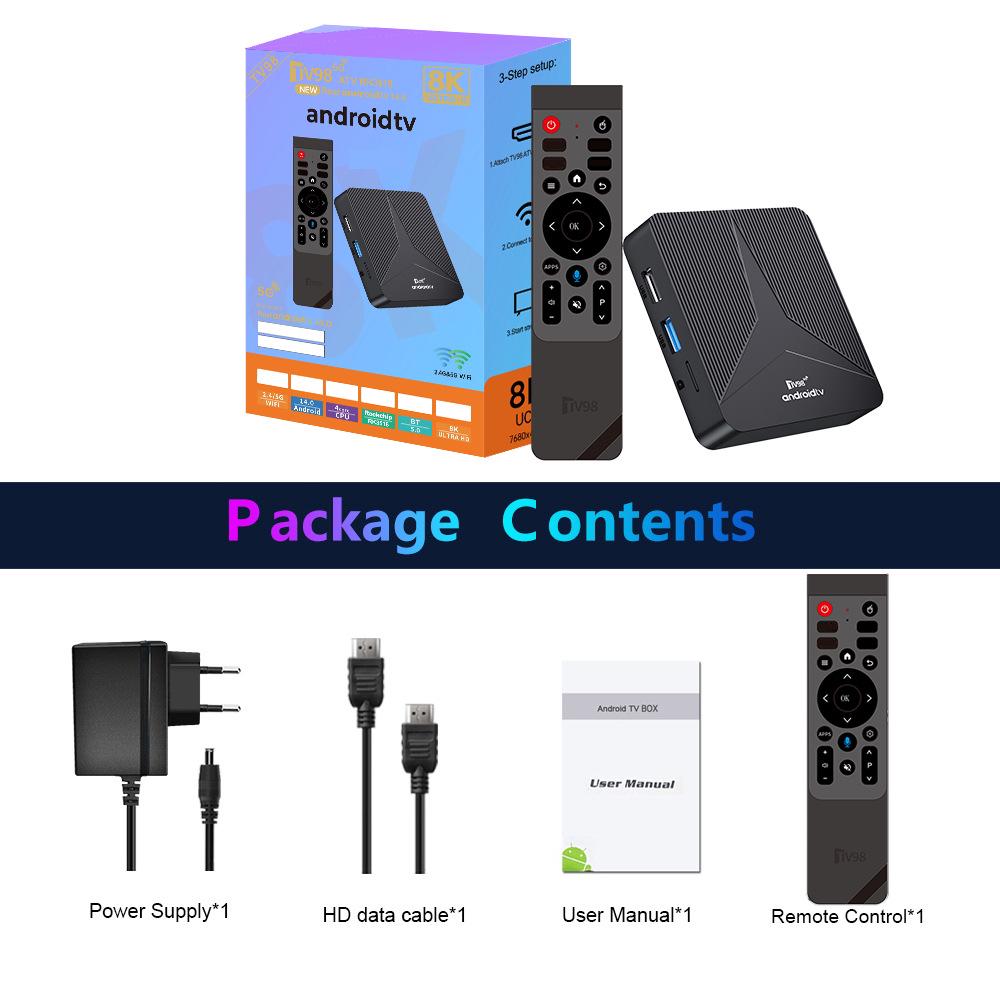 TV98 RK3518 Android HD Set-Top Box with WiFi and Voice Control EU Plug
TV98 RK3518 Android HD Set-Top Box with WiFi and Voice Control EU Plug