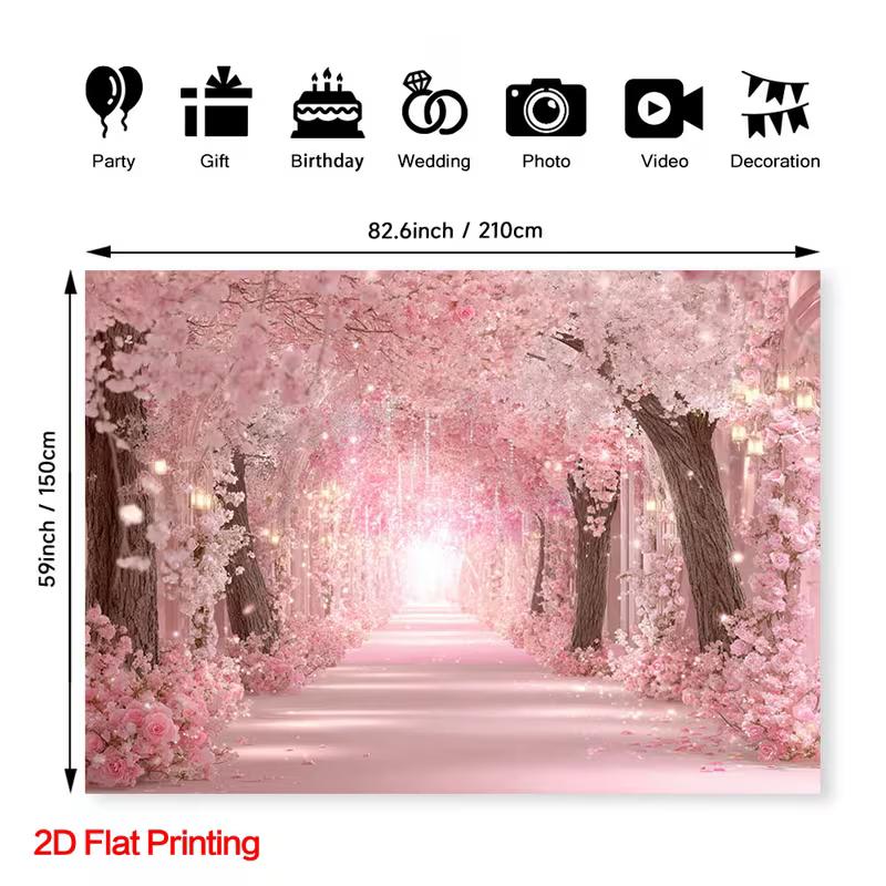 2D Pink Floral Path Background Cloth Sakura Tunnel with Lights Wedding Decor 47.2x31.5inch/120*80cm
2D Pink Floral Path Background Cloth Sakura Tunnel with Lights Wedding Decor 47.2x31.5inch/120*80cm