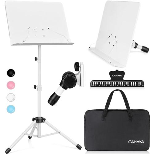 CAHAYA Folding Tabletop Music Stand (Patent No. 007958624-0001) with Dual Functions: Music Clip, Storage Bag, Reading Stand, Writing Stand, Spectrum S
CAHAYA Folding Tabletop Music Stand (Patent No. 007958624-0001) with Dual Functions: Music Clip, Storage Bag, Reading Stand, Writing Stand, Spectrum S