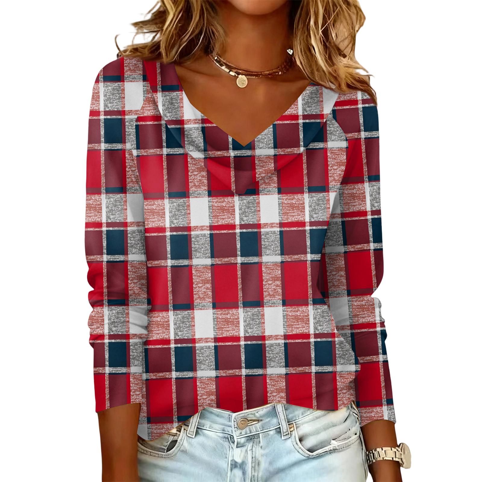 Ladies plaid printed casual and fashionable long sleeved pullover top XL червоний
Ladies plaid printed casual and fashionable long sleeved pullover top XL червоний
