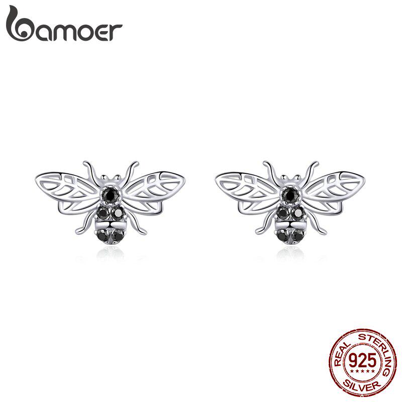 Женские серьги-гвоздики BAMOER из 100% стерлингового серебра 925 пробы, ретро-дизайн, заколки для ушей в виде пчел, ювелирные изделия в стиле панк
Женские серьги-гвоздики BAMOER из 100% стерлингового серебра 925 пробы, ретро-дизайн, заколки для ушей в виде пчел, ювелирные изделия в стиле панк