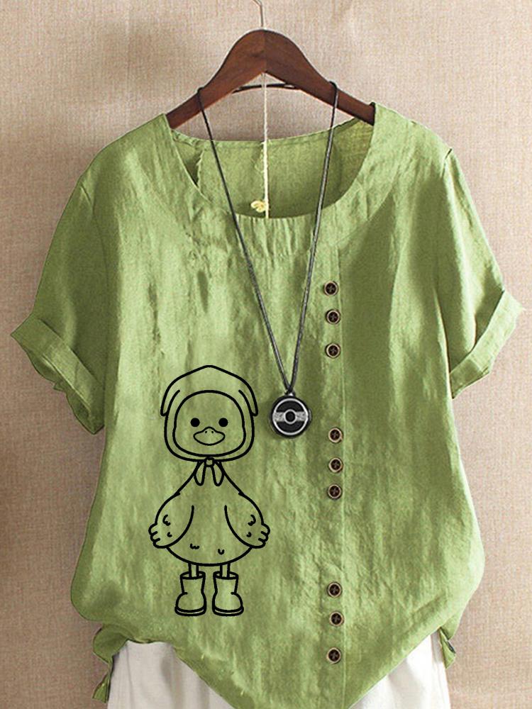 Women s Fashion Cute Line Duck Print Shot Sleeve T-shirt Loose Cotton Shirt Casual Loose Summer Blouse Tops Plus Size 5XL зелений
Women s Fashion Cute Line Duck Print Shot Sleeve T-shirt Loose Cotton Shirt Casual Loose Summer Blouse Tops Plus Size 5XL зелений