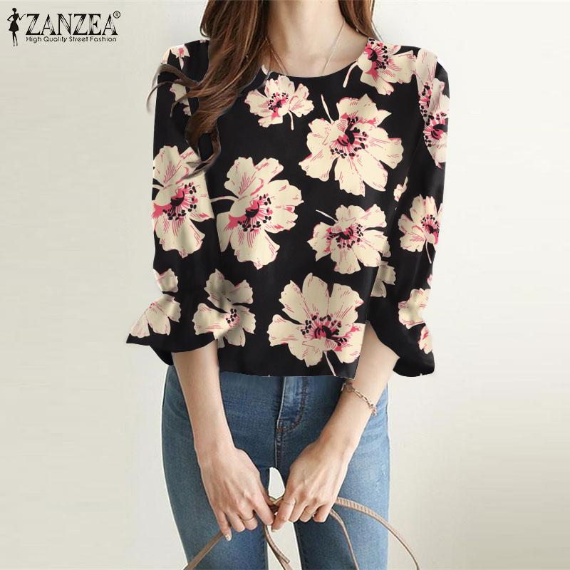 ZANZEA Женская летняя повседневная блузка с круглым вырезом и рукавами 3/4 с цветочным принтом
ZANZEA Женская летняя повседневная блузка с круглым вырезом и рукавами 3/4 с цветочным принтом
