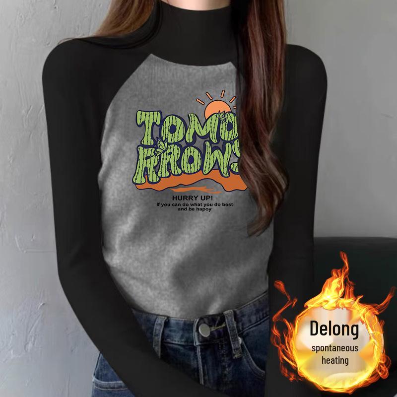 Stand-Up Collar German Velvet Color Block Raglan Slimming Base Layer T-Shirt for Women S (up to 90 jin)
Stand-Up Collar German Velvet Color Block Raglan Slimming Base Layer T-Shirt for Women S (up to 90 jin)