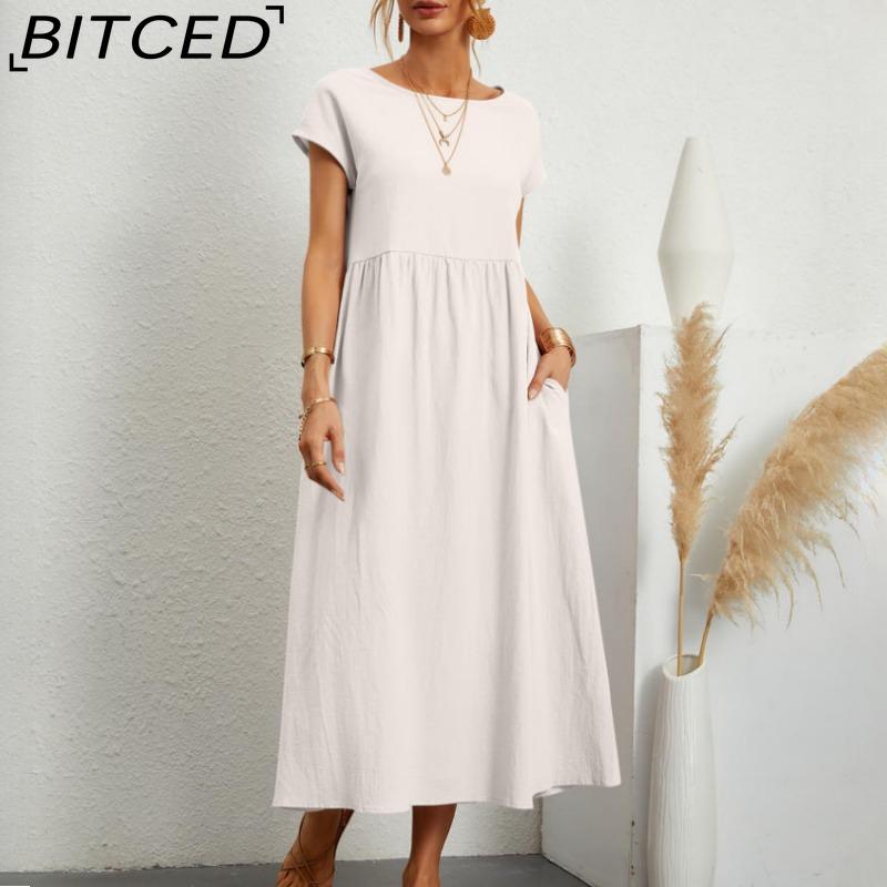 BITCED Женская мода лето весна однотонный принт О-образный вырез высокая талия повседневные платья S белый
BITCED Женская мода лето весна однотонный принт О-образный вырез высокая талия повседневные платья S белый