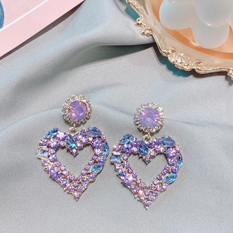 Korean Fashion Hollow Crystal Heart Earrings Rhinestone Long dangle Earrings for Women luxury jewelry фіолетовий
Korean Fashion Hollow Crystal Heart Earrings Rhinestone Long dangle Earrings for Women luxury jewelry фіолетовий