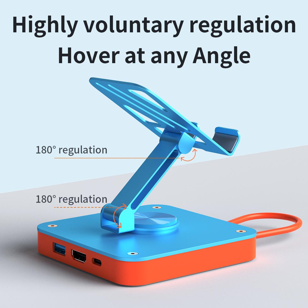 3-in-1 Adjustable Switch Phone Pad Stand &USB-C Hub with HDMI2.0(4K@60 Hz),USB2.0,PD 100W Charging Ports for Iphone15 Ipad Pro
3-in-1 Adjustable Switch Phone Pad Stand &USB-C Hub with HDMI2.0(4K@60 Hz),USB2.0,PD 100W Charging Ports for Iphone15 Ipad Pro
