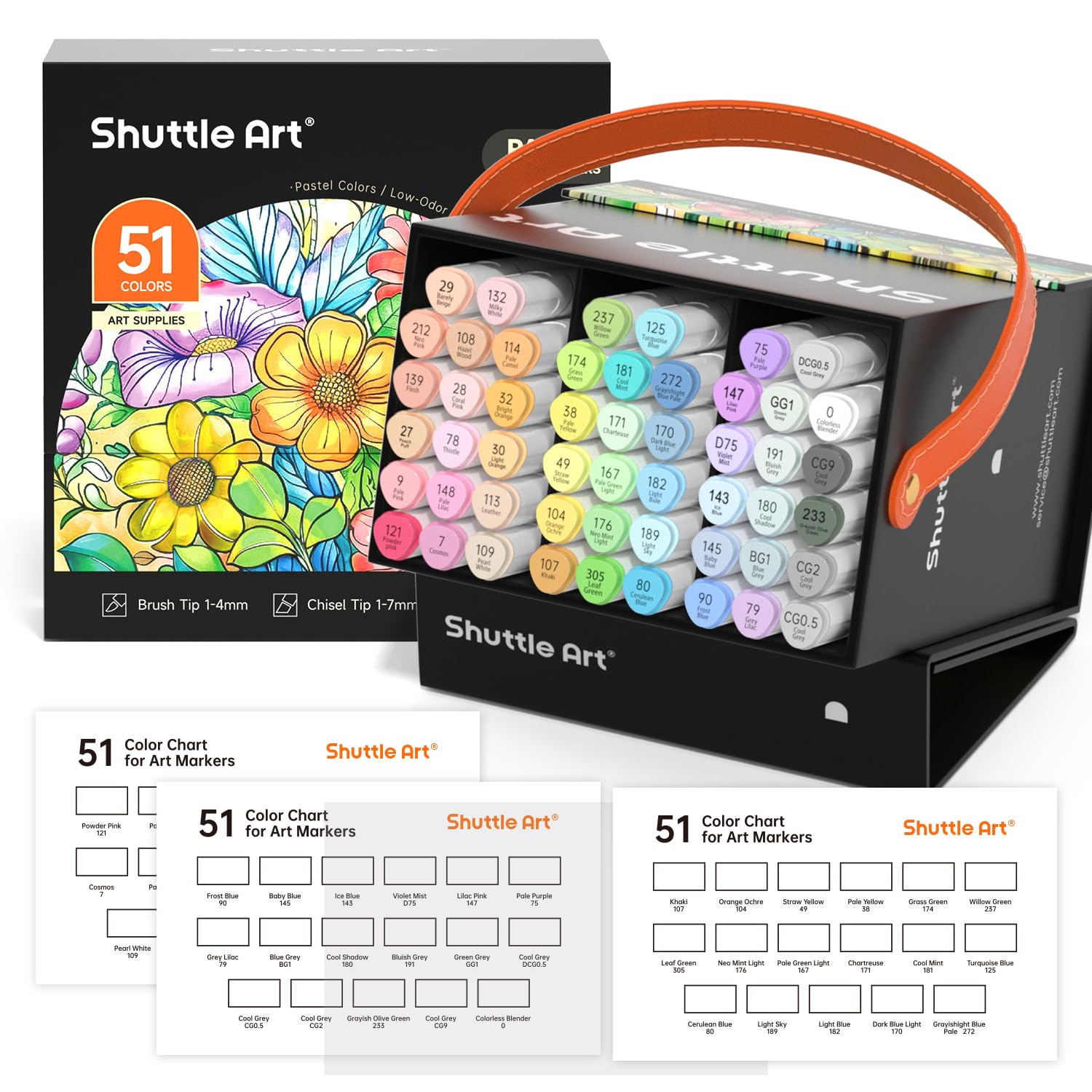 Shuttle Art Illustration Marker 50-Color Set: Pastel Colors, Brush-Type Marker Pens (Brush & Chisel Tip, Twin Tip), Waterproof & Quick-Drying Alcohol
Shuttle Art Illustration Marker 50-Color Set: Pastel Colors, Brush-Type Marker Pens (Brush & Chisel Tip, Twin Tip), Waterproof & Quick-Drying Alcohol