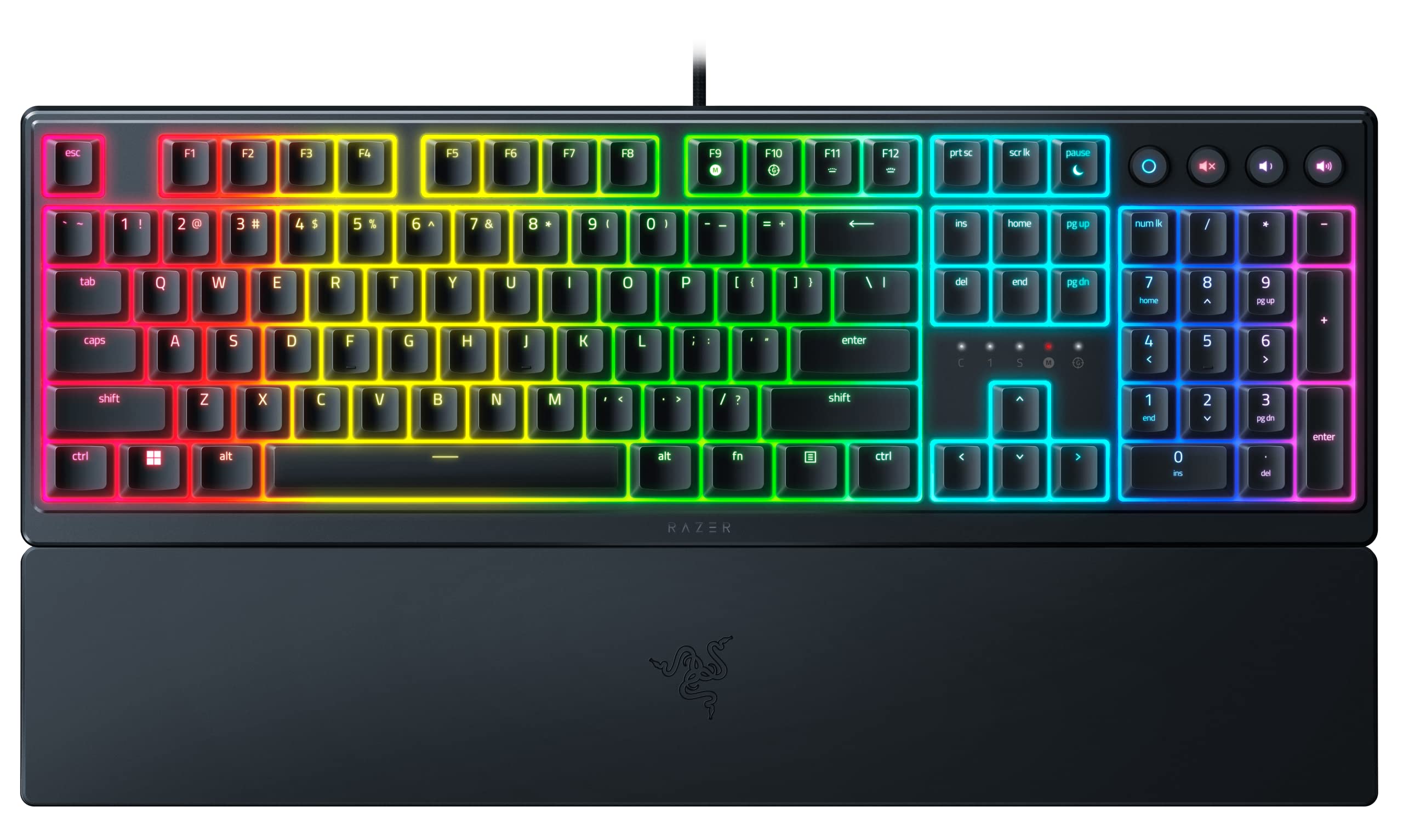 Ігрова клавіатура Razer Razer Ornata V3 Дротові тонкі механічні мембранні перемикачі з клацаючими ковпачками з ультрафіолетовим покриттям, які покращують стирання та подряпини
Ігрова клавіатура Razer Razer Ornata V3 Дротові тонкі механічні мембранні перемикачі з клацаючими ковпачками з ультрафіолетовим покриттям, які покращують стирання та подряпини