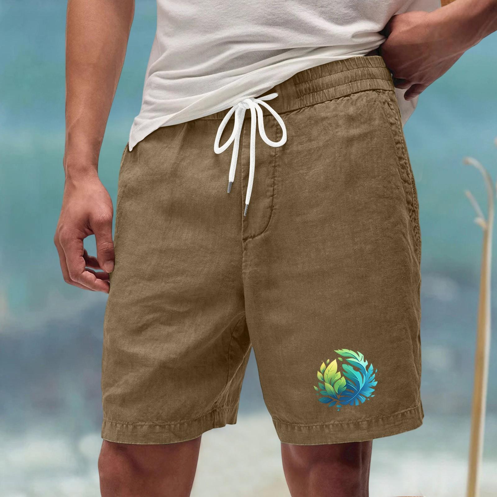 Men Casual Loose Fit Summer Shorts Lightweight Breathable Drawstring Elastic Waist Sports Beach Linen Look Shorts with Leaf Print S хакі
Men Casual Loose Fit Summer Shorts Lightweight Breathable Drawstring Elastic Waist Sports Beach Linen Look Shorts with Leaf Print S хакі