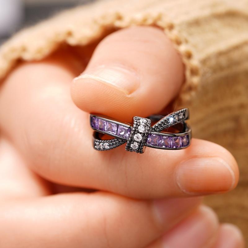 CAOSHI Sweet Cool Style Black Ring with Shiny White/Purple Cubic Zirconia Individuality Girl Party Accessories Statement Zircon 6
CAOSHI Sweet Cool Style Black Ring with Shiny White/Purple Cubic Zirconia Individuality Girl Party Accessories Statement Zircon 6