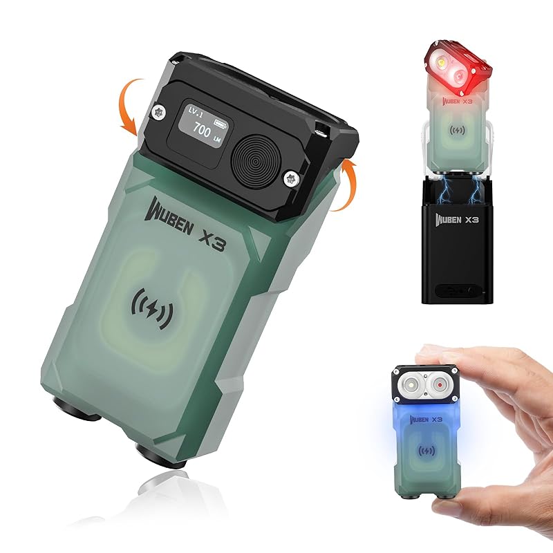 WUBEN X3 mini flashlight Comes with rechargeable charging box 180 degrees EDC key chain flashlight twist Ip65 waterproof magnet pocket 10 modes Type-C
WUBEN X3 mini flashlight Comes with rechargeable charging box 180 degrees EDC key chain flashlight twist Ip65 waterproof magnet pocket 10 modes Type-C