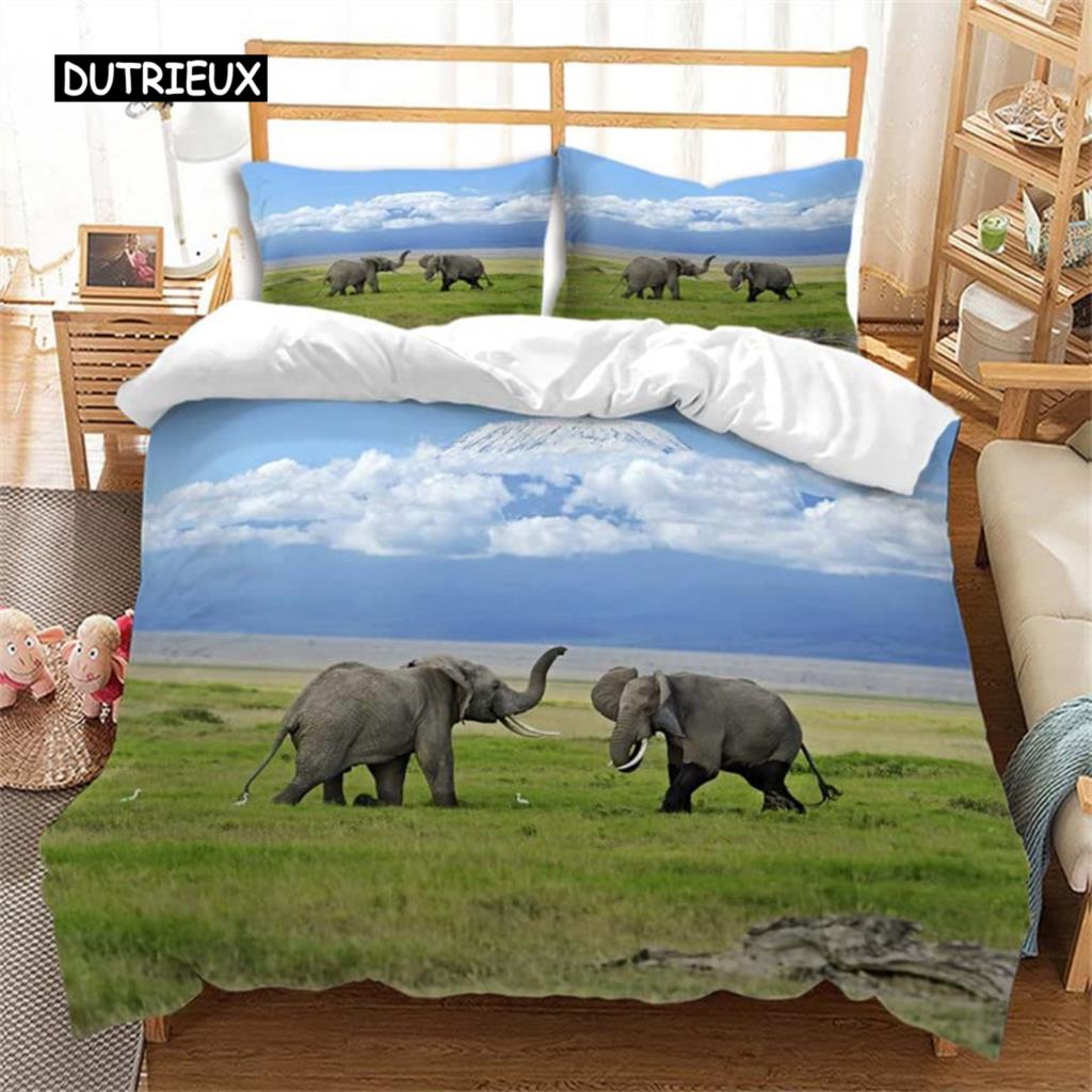 Atmosphere Green Grass Elephant Duvet Cover Set Bedding Set Microfiber Safari Animals Comforter Cover Twin Double Bedroom Decor EU SK(260x220cm)
Atmosphere Green Grass Elephant Duvet Cover Set Bedding Set Microfiber Safari Animals Comforter Cover Twin Double Bedroom Decor EU SK(260x220cm)