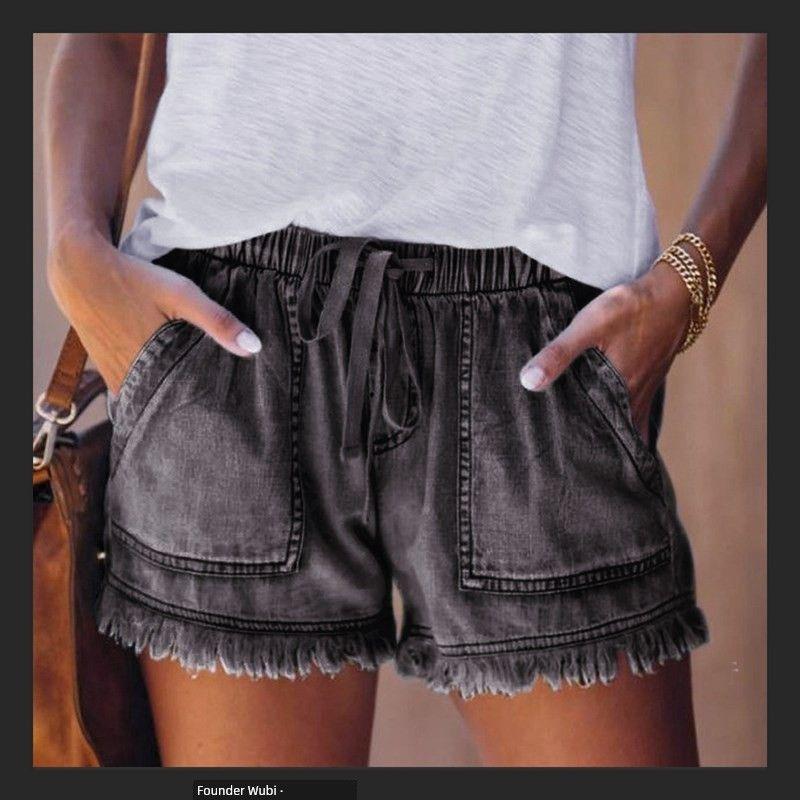 Джинсовые шорты с высокой талией Размер Летние Женские Джинсовые Шорты Black Gray L
Джинсовые шорты с высокой талией Размер Летние Женские Джинсовые Шорты Black Gray L