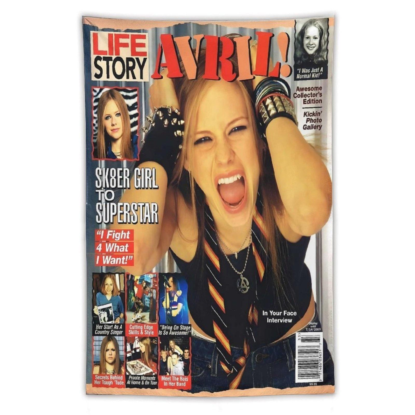 Avril Lavigne Magazine Cover Tapestry Single Sided 2DPrint Retro Tapestry Bedroom Living Room Dorm Nostalgic Vibe Accessory Gift 74x94cm(29x37in)
Avril Lavigne Magazine Cover Tapestry Single Sided 2DPrint Retro Tapestry Bedroom Living Room Dorm Nostalgic Vibe Accessory Gift 74x94cm(29x37in)