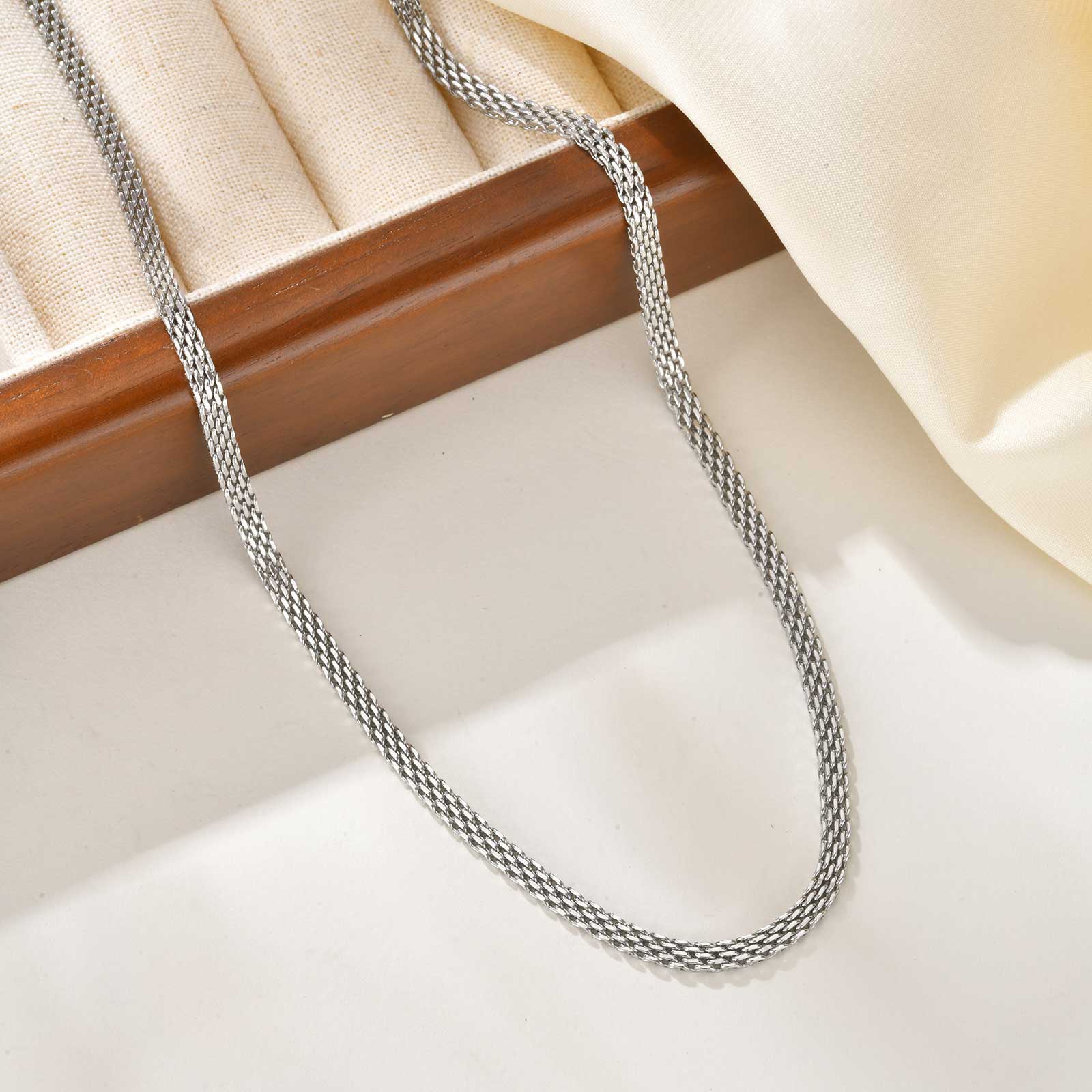 Stainless Steel Mesh Wide Chain Necklace for Women, Sliver/Gold Color 8mm Weave Charm Choker Necklace, Trendy Minimalist Jewelry
Stainless Steel Mesh Wide Chain Necklace for Women, Sliver/Gold Color 8mm Weave Charm Choker Necklace, Trendy Minimalist Jewelry